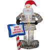 Santa Holding Sign God Bless America Christmas Inflatable